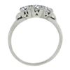 Image 2 : Vintage Platinum 0.80 ctw Pave Old Transitional Cut Diamond 3 Stone Band Ring