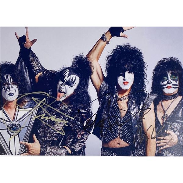 Kiss facsimile band signed photo