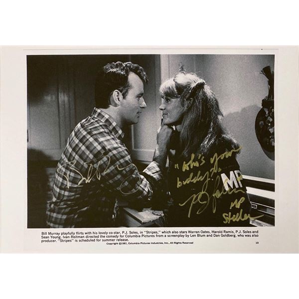 Stripes Bill Murray and P.J. Soles facsimile signed  movie photo