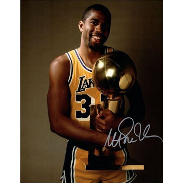 LA Lakers Magic Johnson facsimile signed photo