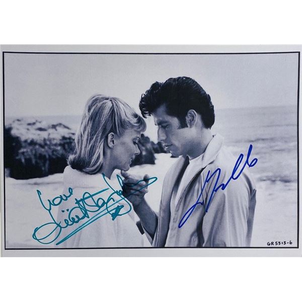 Grease Olivia Newton- John and John Travolta facsimile signed  movie photo