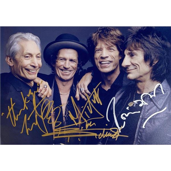 The Rolling Stones facsimile band signed photo