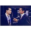 Image 1 : Wall Street Michael Douglas and Charlie Sheen facsimile signed movie photo