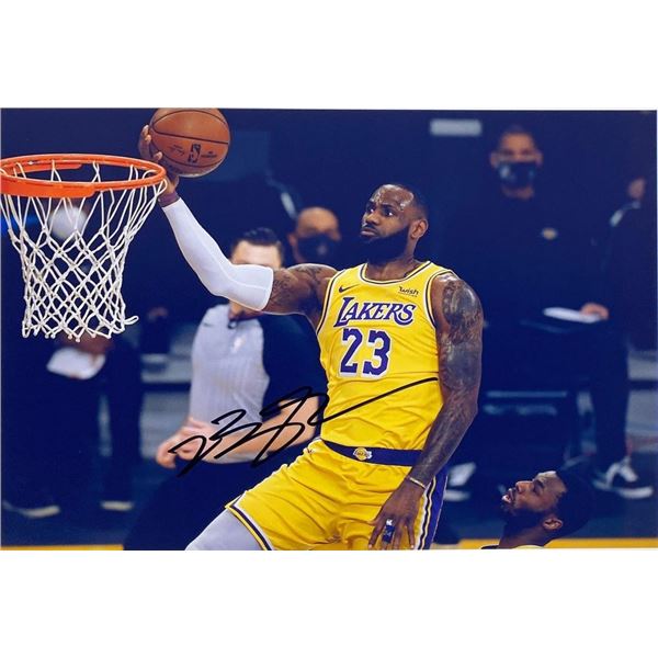 LA Lakers LeBron James facsimile signed  photo