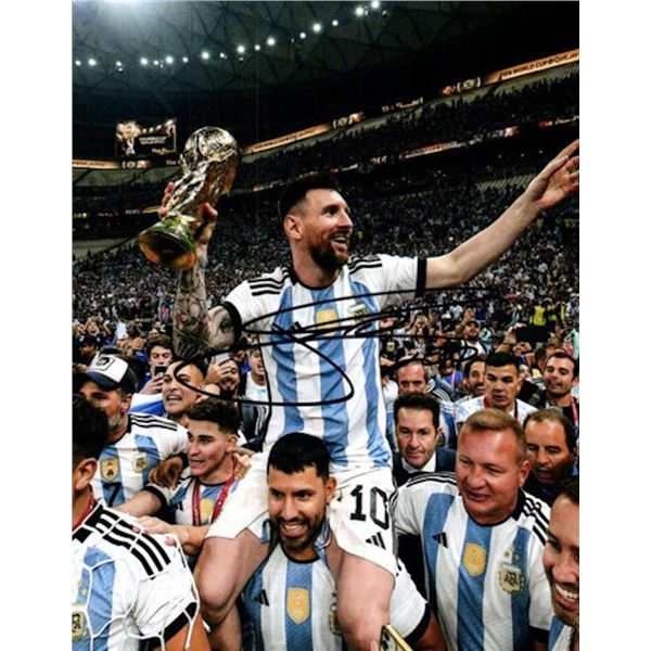 World Cup 2022 Lionel Messi facsimile signed photo