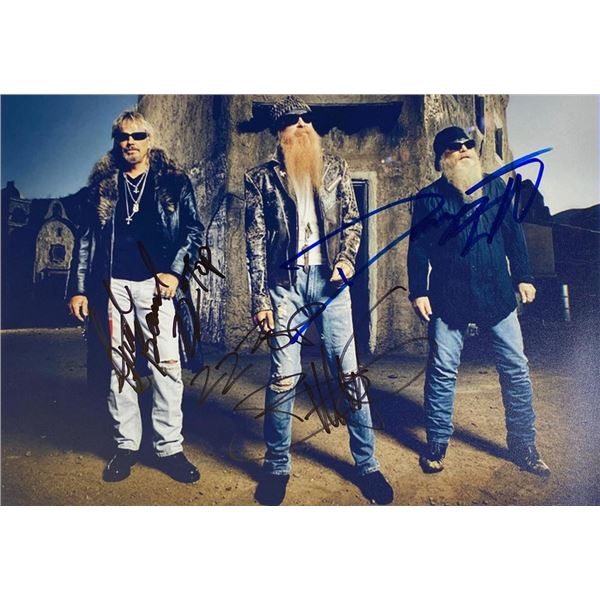 ZZ Top facsimile band signed photo