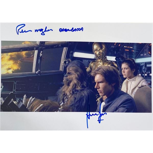 Star Wars Peter Mayhew and Harrison Ford facsimile signed  movie photo