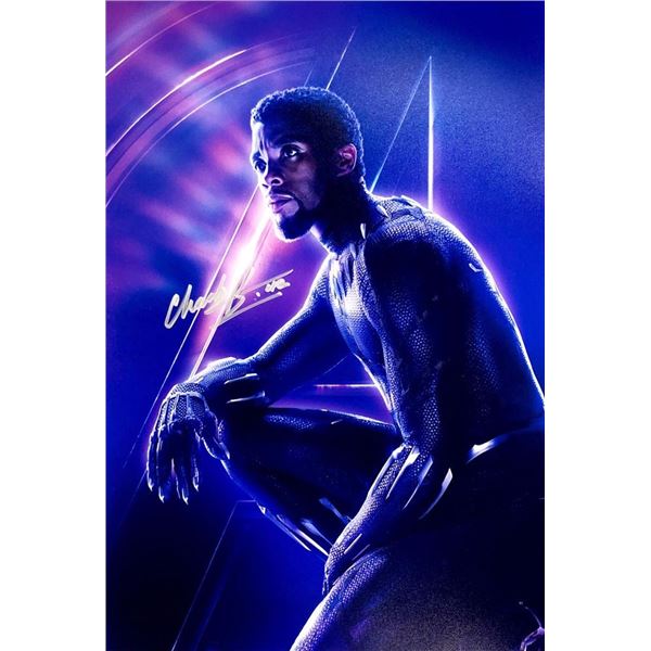 Marvel Black Panther Chadwick Boseman facsimile signed  movie photo
