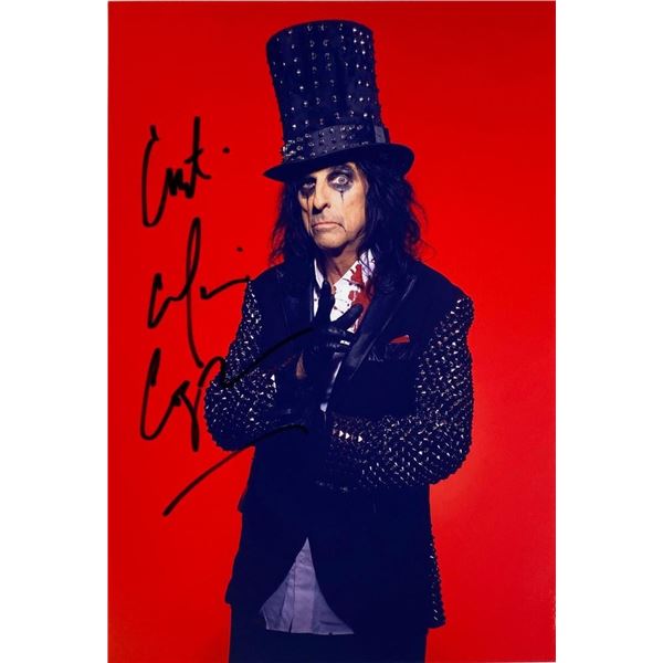 Rocker Alice Cooper facsimile signed photo