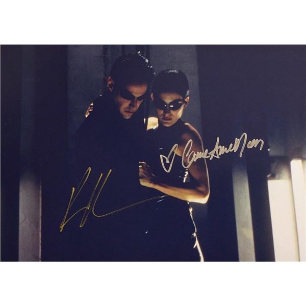 The Matrix Keanu Reeves and Carrie-Anne Moss facsimile signed  movie photo