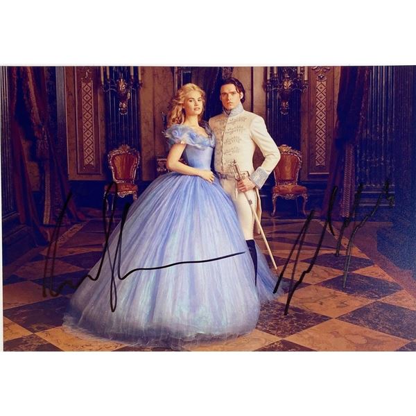 Cinderella Lily James and Richard Madden facsimile signed movie photo