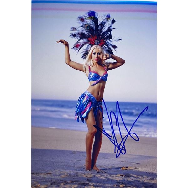 Christina Aguilera facsimile signed photo