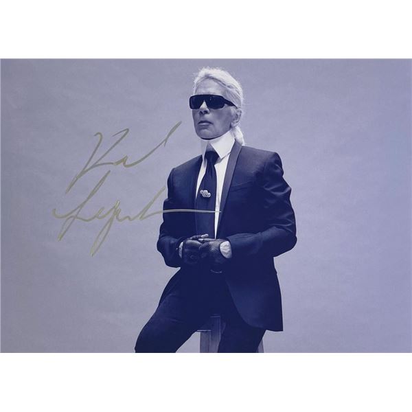 Karl Lagerfeld facsimile signed  photo
