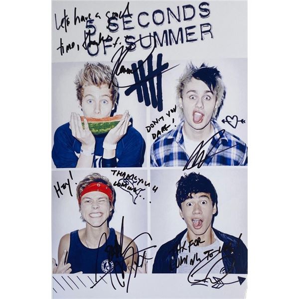 5 Seconds of Summer facsimile signed photo