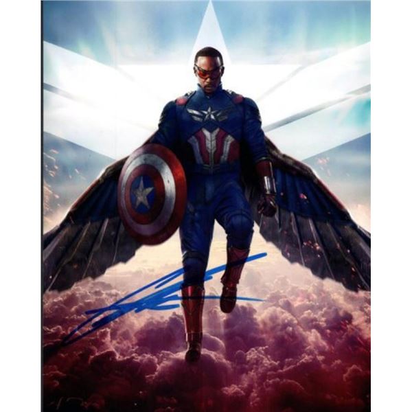 Captain America Anthony Mackie facsimile signed photo