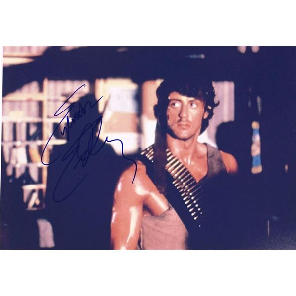 Rambo Sylvester Stallone facsimile signed  movie photo