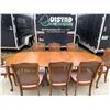Image 1 : SOLID WOOD TABLE WITH EIGHT (8) CHAIRS AND THREE (3) LEAVES
