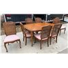Image 20 : SOLID WOOD TABLE WITH EIGHT (8) CHAIRS AND THREE (3) LEAVES