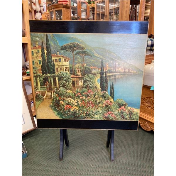 ANTIQUE WOOD FOLDING/STANDING TABLE