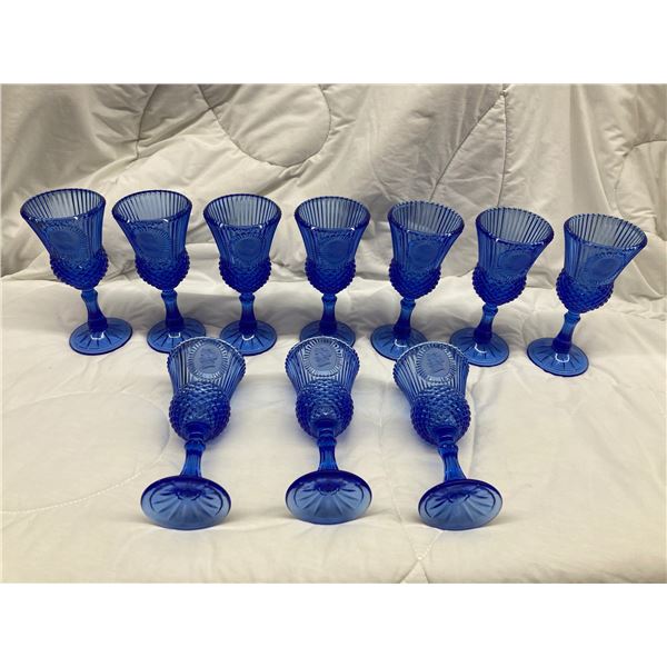 VINTAGE AVON FOSTORIA GEORGE AND MARTHA WASHINGTON COBALT BLUE GOBLETS