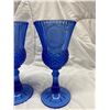Image 3 : VINTAGE AVON FOSTORIA GEORGE AND MARTHA WASHINGTON COBALT BLUE GOBLETS