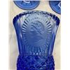 Image 6 : VINTAGE AVON FOSTORIA GEORGE AND MARTHA WASHINGTON COBALT BLUE GOBLETS