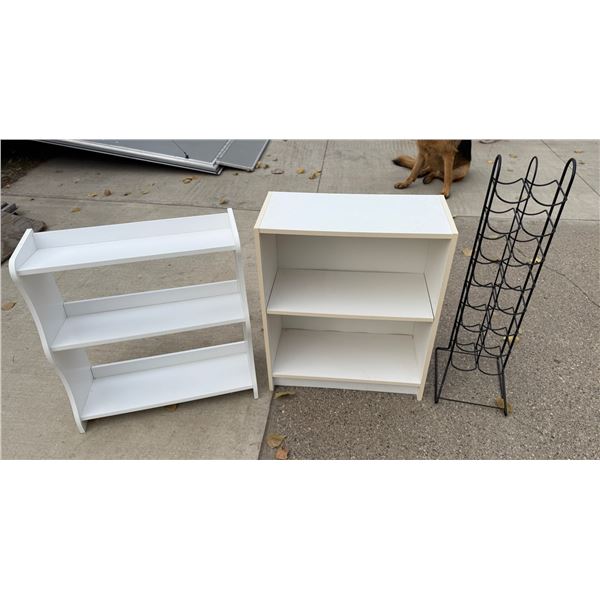 BOOKSHELVES AND WINE RACK