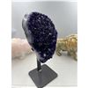 Image 2 : 10 X  4.3 INCH  HIGH GRADE URUGYAN AMETHYST CLUSTER ON METAL STAND