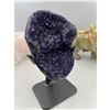 Image 2 : 7 X 3.5 INCH  HIGH GRADE URUGYAN AMETHYST CLUSTER ON METAL STAND
