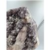 Image 8 : 13  X 9 INCH  AMETHYST WITH SUGAR COATED CALCITE ON STAND FROM BRAZIL
