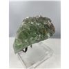 Image 2 : 8 X 7 INCH RARE FORMATION  PURPLE AND GREEN FLUORITE WITH BARITE ON STAND