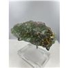 Image 3 : 8 X 7 INCH RARE FORMATION  PURPLE AND GREEN FLUORITE WITH BARITE ON STAND