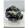 Image 1 : 5 X 7 1/2 INCH RARE PURPLE AND GREEN FLUORITE SPECIMEN ON STAND