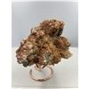 Image 2 : 6 X 4.5  INCH DOG TOOTH RED CALCITE SPECIMEN WITH PYRITE ON STAND
