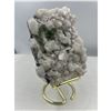 Image 2 : 5 X 3 INCH GREEN FLUORITE WITH CALCITE SPECIMEN ON STAND