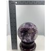 Image 10 : 16 INCH CIRCUMFERENCE AMETHYST SPHERE WITH CALCITE  FROM BRAZIL