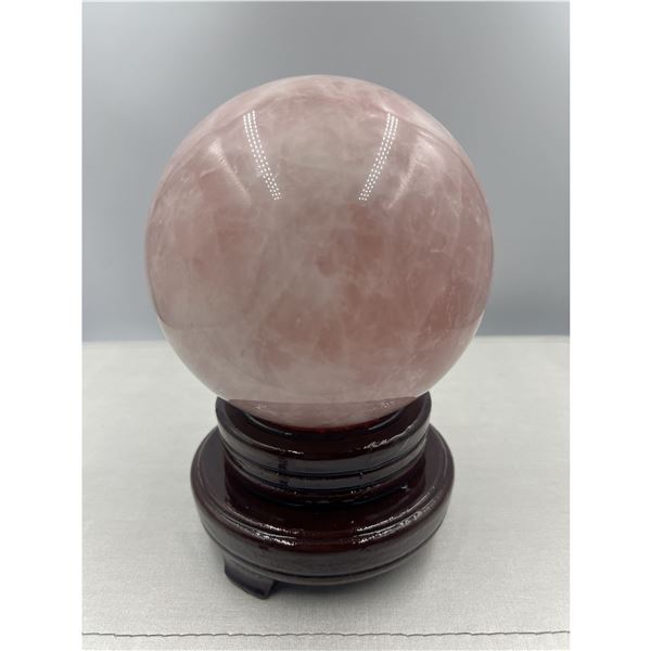 16 1/2 INCH CIRCUMFERENCE  ROSE QUARTZ SPHERE FROM BRAZIL