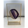 Image 1 : 4.2 INCH  PURPLE AGATE SLICE WITH STAND