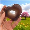 Image 2 : Agate Heart Shaped Stone with natural hole 3.5 Inch