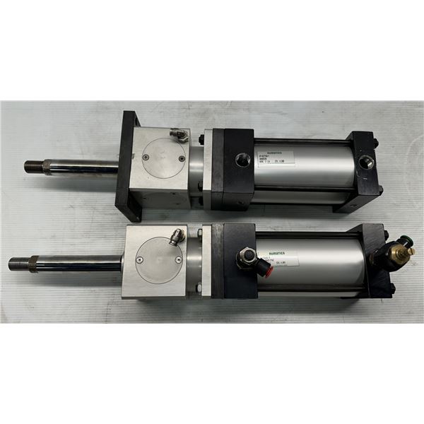 Lot of (2) Numatics 3-1/4 Bore Cylinders #UF-627749-1 & #WJ-733281-6