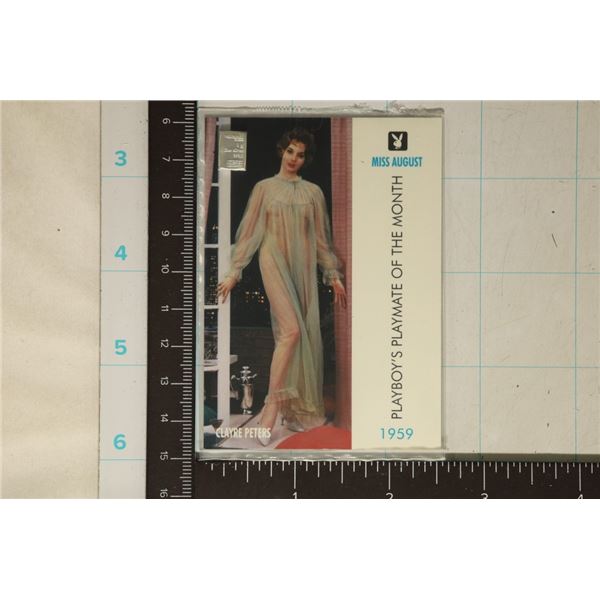 1959 PLAYBOY PLAYMATE OF THE YEAR CARD WITH 1 GRAM