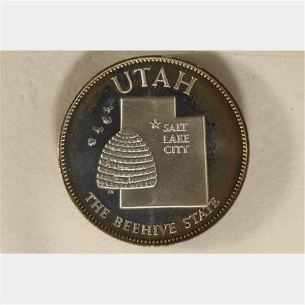 .5 OZ. PF STERLING SILVER UTAH STATE ROUND