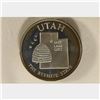 Image 1 : .5 OZ. PF STERLING SILVER UTAH STATE ROUND