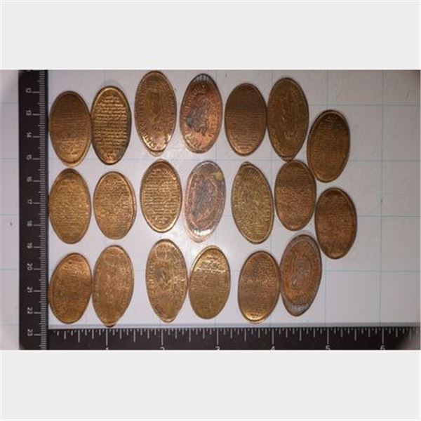 20 ELONGATED LINCOLN CENTS: STATUE OF LIBERTY,