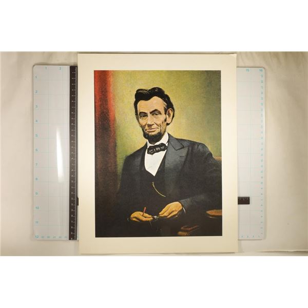 13 3/4" X 11" PICTURE OF ABRAHAM LINCOLN UNFRAMED
