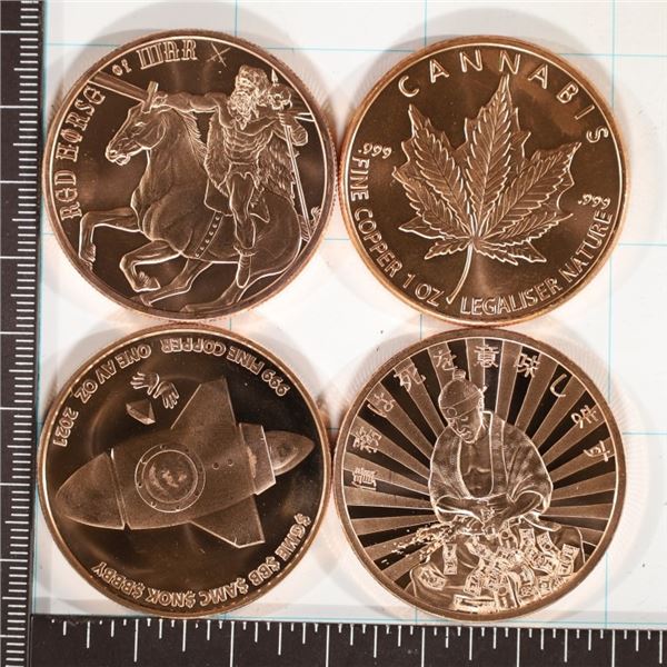 4-1 OZ. COPPER UNC ROUNDS: THE RED HORSE OF WAR,