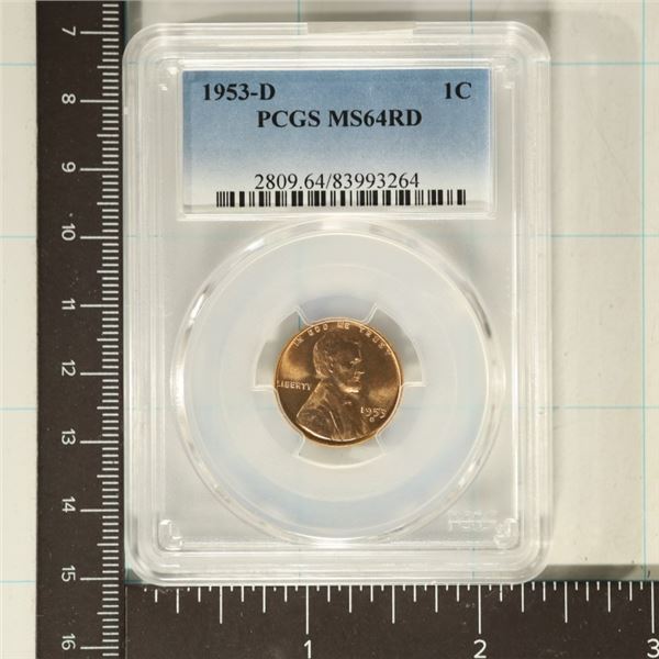 1953-D LINCOLN WHEAT CENT PCGS MS64RD