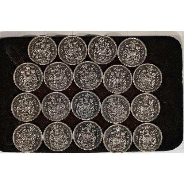 19-1968 CANADA UNC 50 CENTS COINS