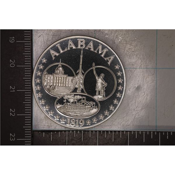 1.16 OZ. PF STERLING SILVER ALABAMA STATE ROUND