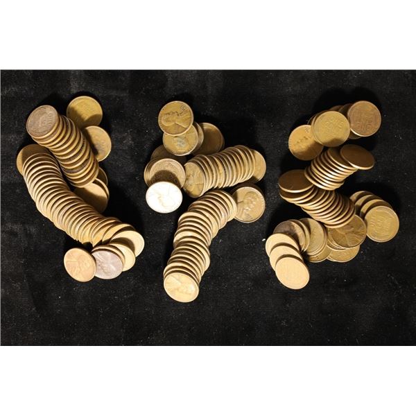 150 LINCOLN WHEAT CENTS: 50 EACH OF 1953,  1957-D